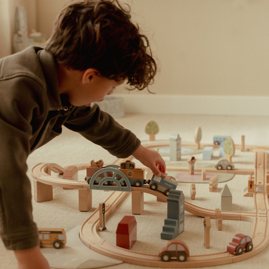 Houten treinbaan set XL