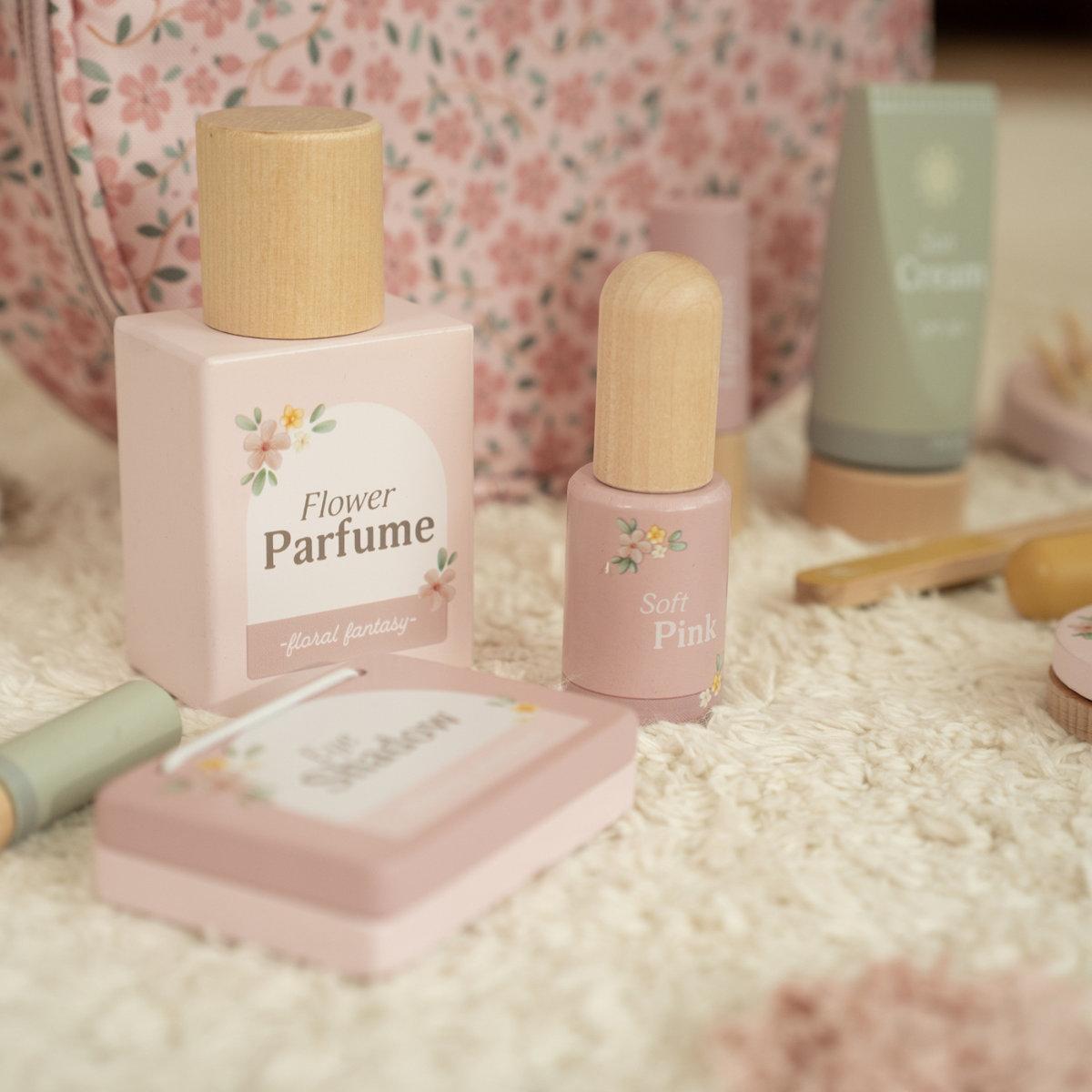 Houten make-up set