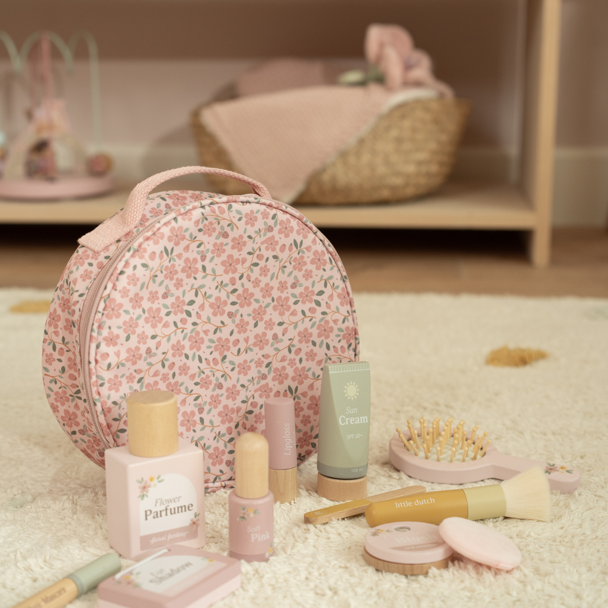 Houten make-up set