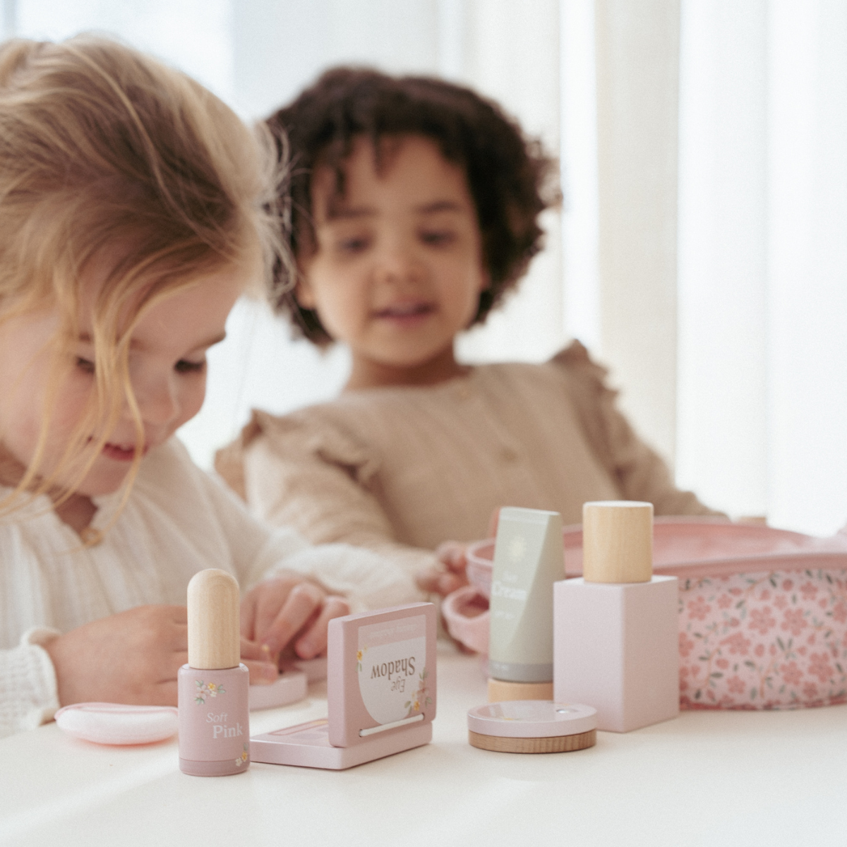 Houten make-up set