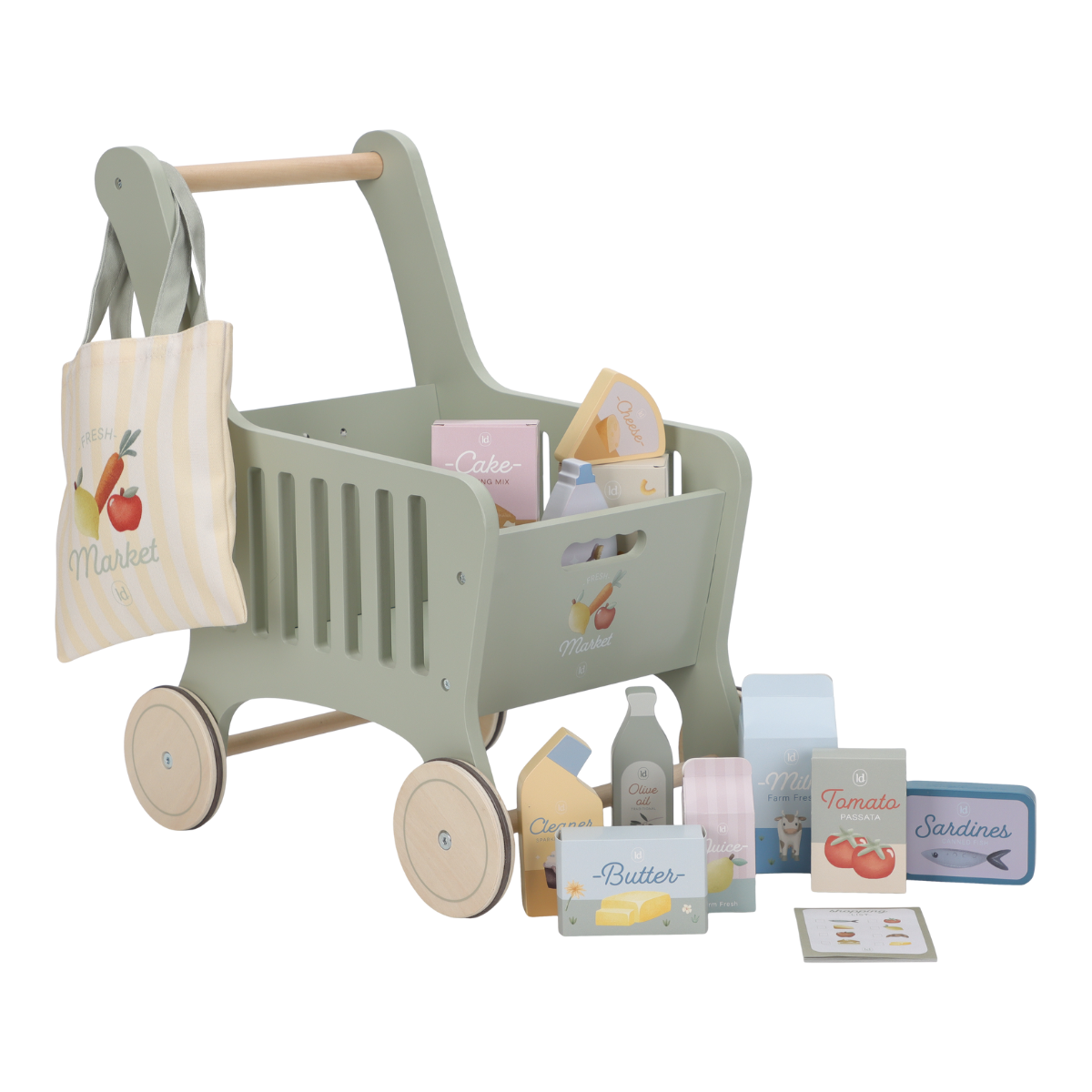 Houten winkelwagen