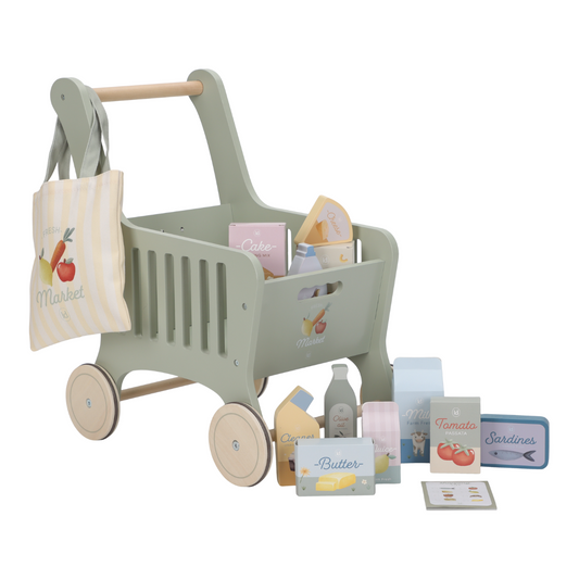 Houten winkelwagen