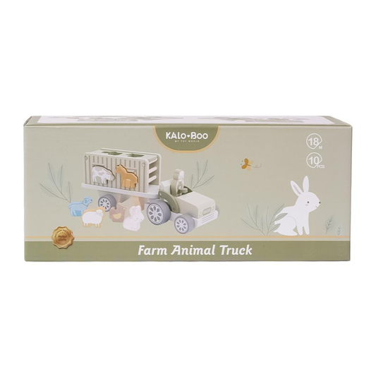 Houten Boerderij Safari Truck - pastelkleur
