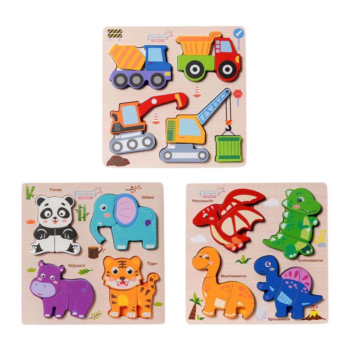 Houten puzzel 3 assorti