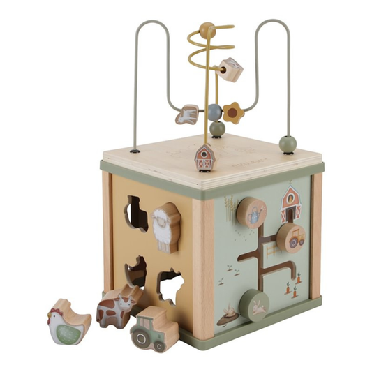 Houten activiteiten kubus Little Farm