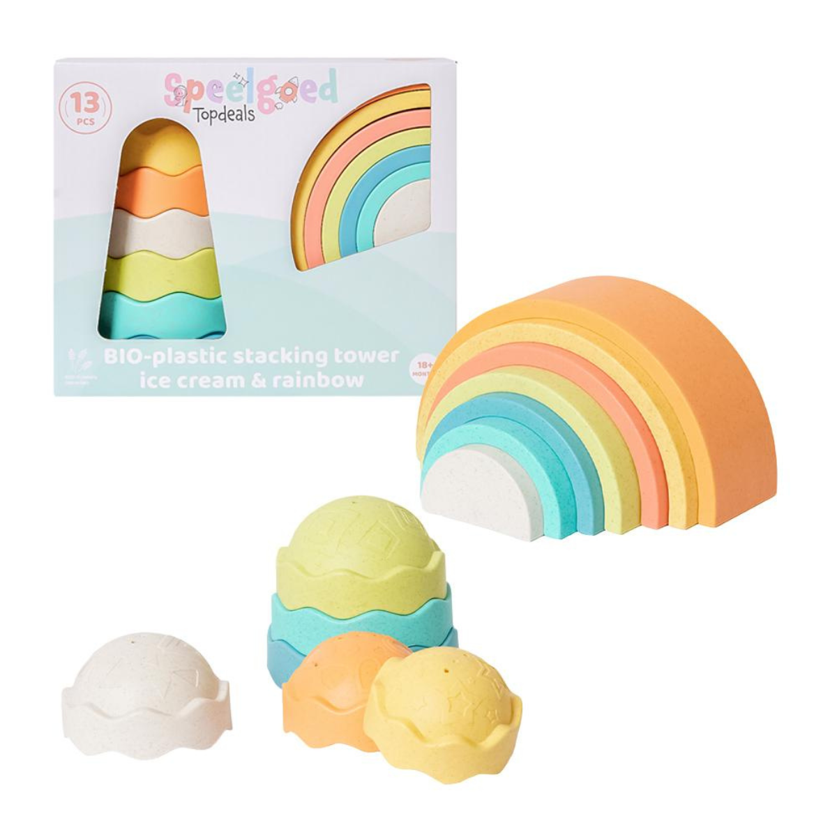 BIOplastic Stapeltoren Regenboog en Ijs