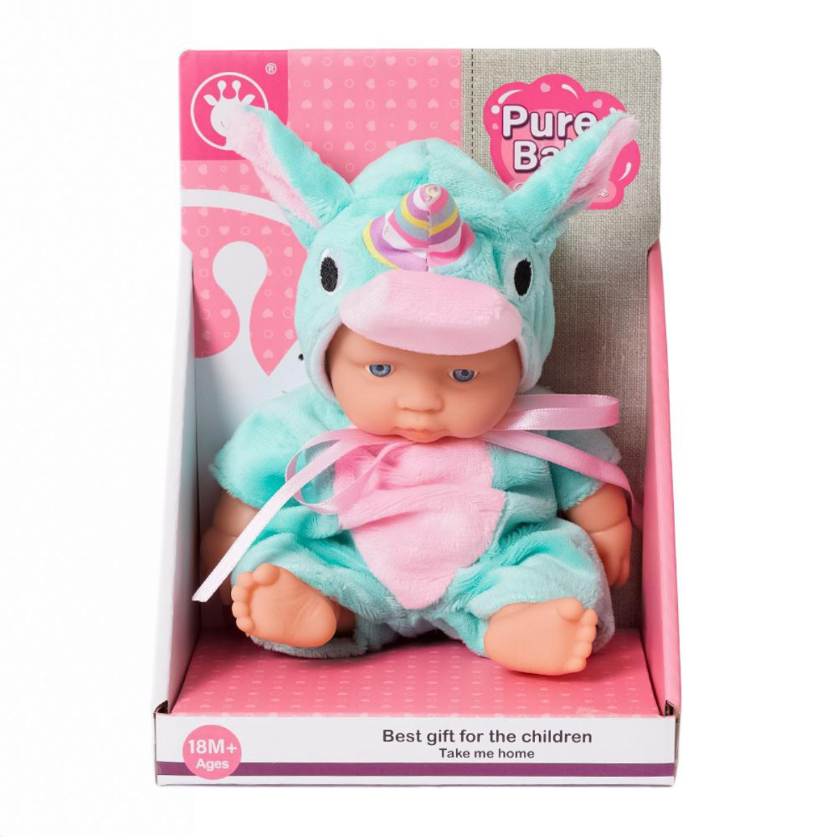 Babypop in eenhoorn pakje - 20 cm