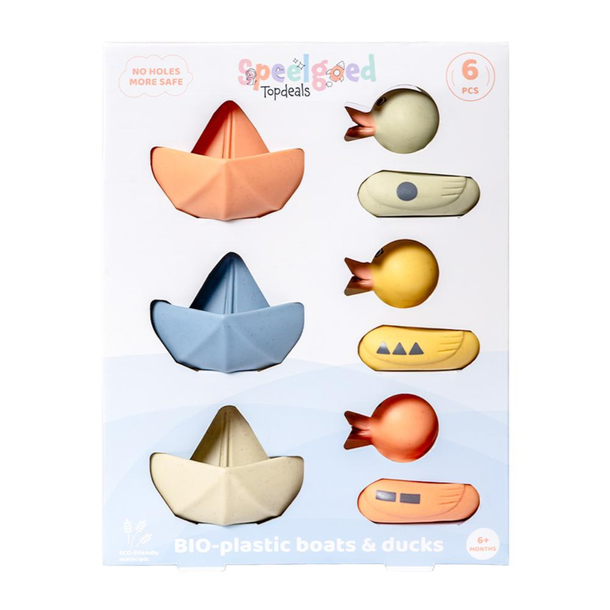 BIOplastic Badeendjes met bootjes 6-delig