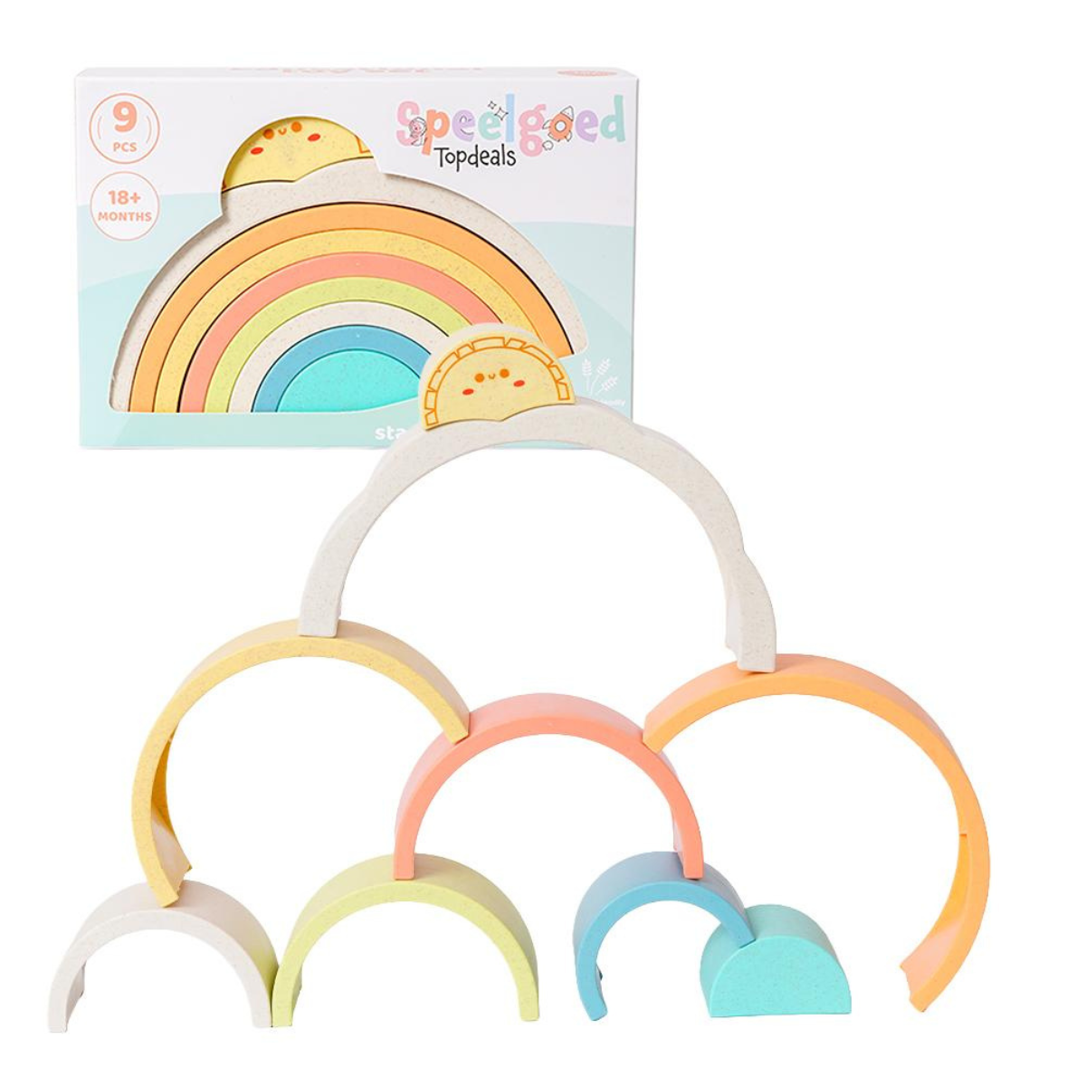 BIOplastic Stapeltoren Regenboog 9-delig