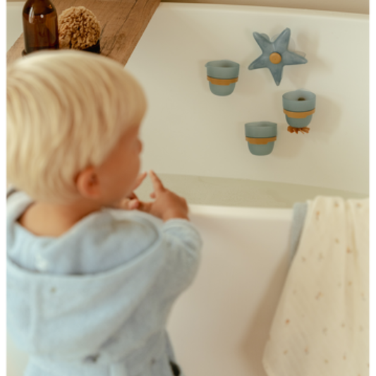 Badbekerset blauw