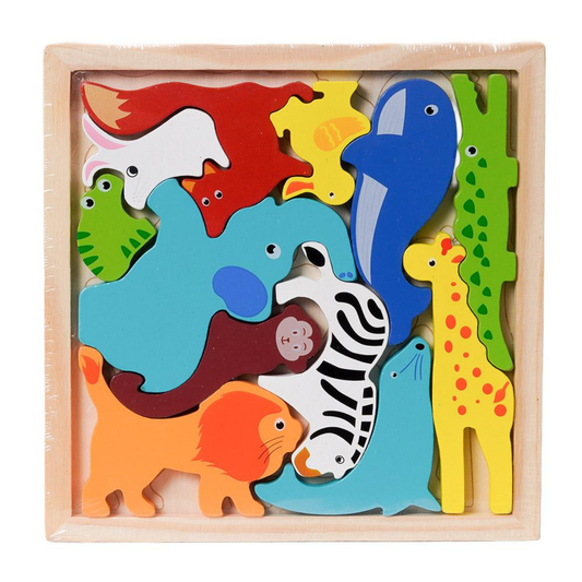 Houten vormen puzzel dieren