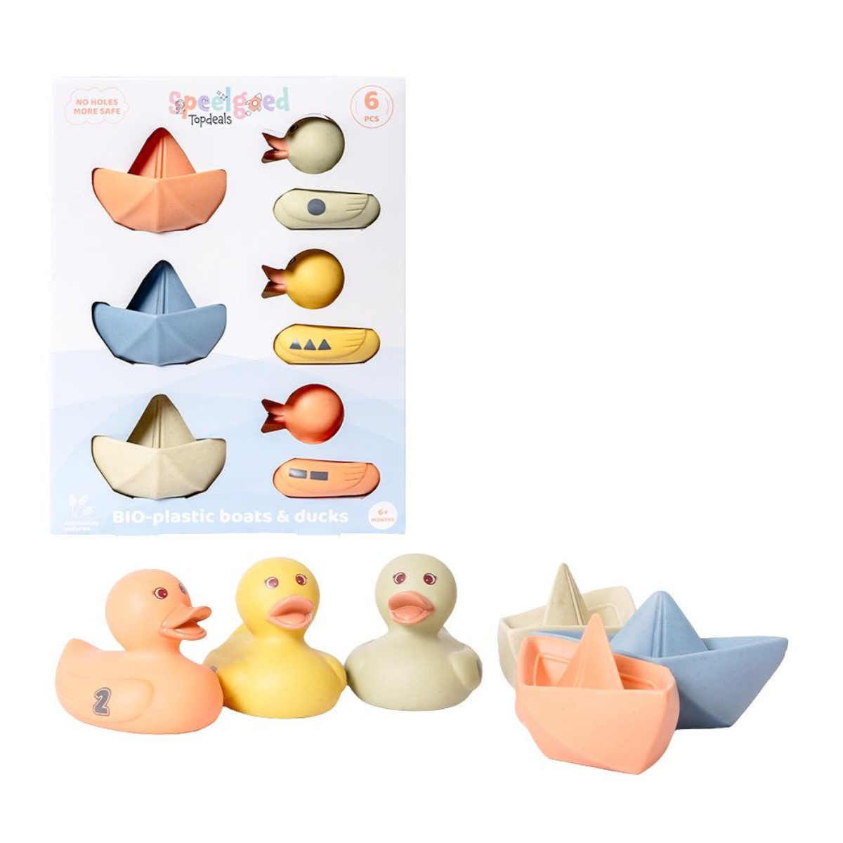 BIOplastic Badeendjes met bootjes 6-delig