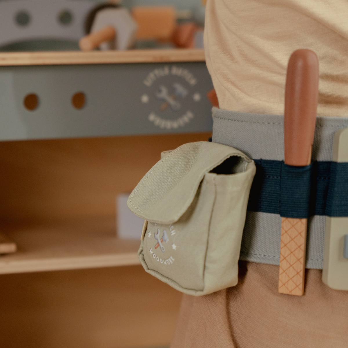 Houten gereedschapsriem
