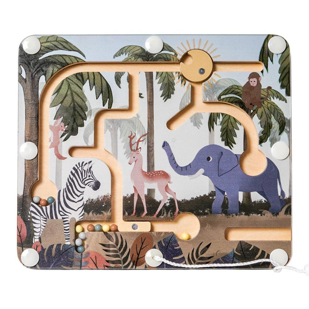 Houten Magnetisch Doolhofspel Wilde Dieren