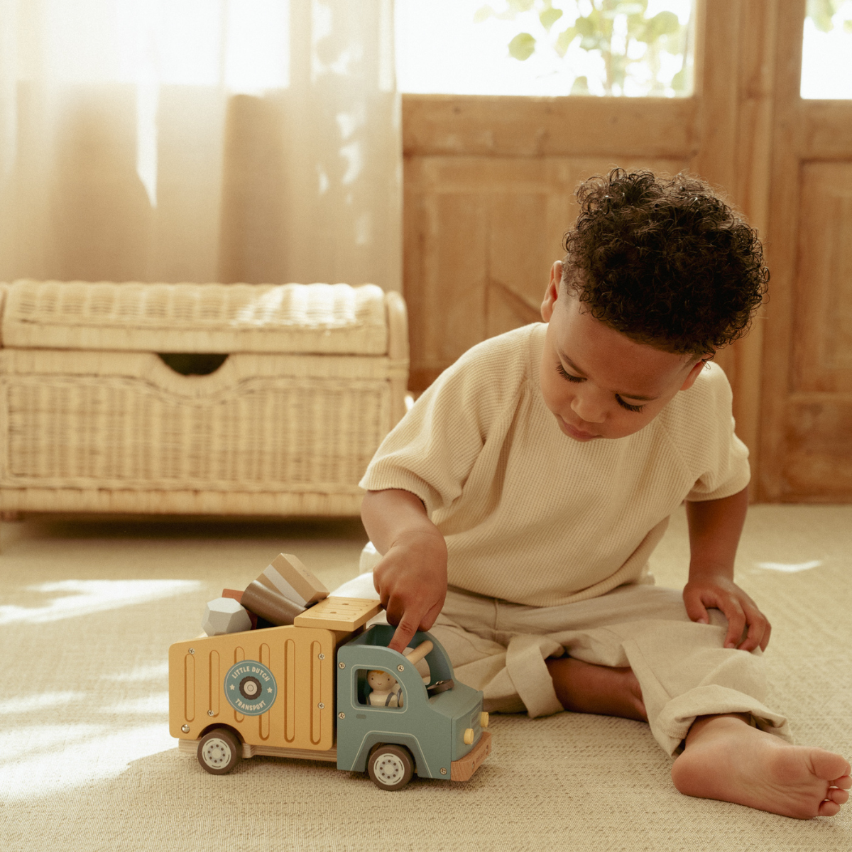 Houten kiepwagen