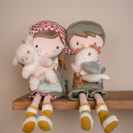 Knuffelpop Boerin Rosa met schaap 35cm